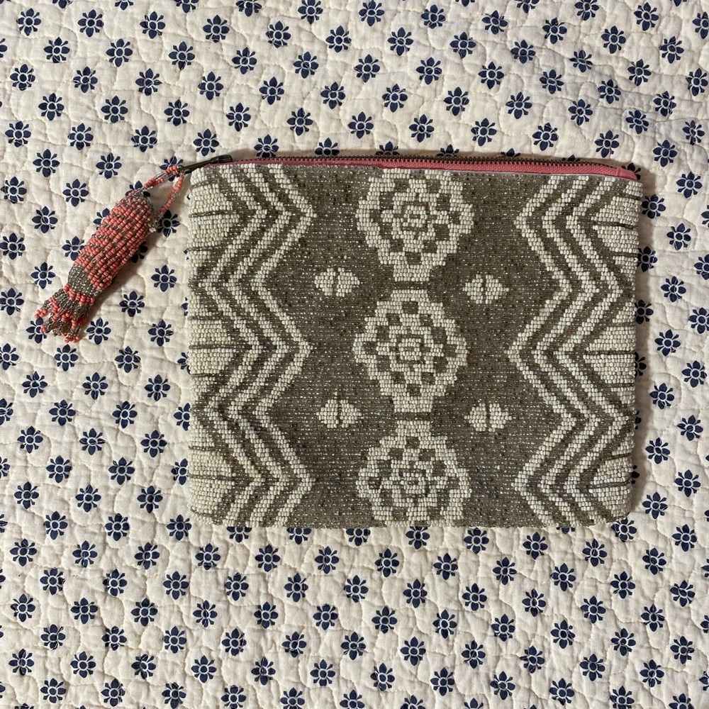 Jasper & Jeera hand beaded clutch